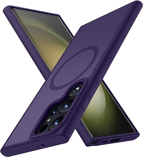 KOVASIA for Samsung Galaxy S23 Ultra Magsafe Case [Compatible with MagSafe] [Military-Grade Protection] Anti-Scratch Translucent Matte Cover & Soft Edge Magnetic Case for Galaxy S23 Ultra 6.8", Purple