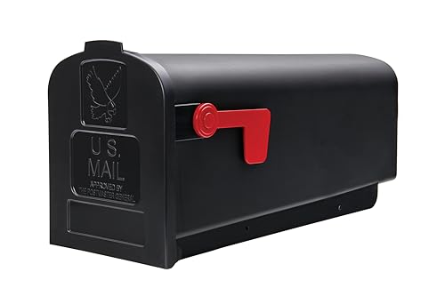 Architectural Mailboxes Parsons Medium Capacity, Plastic Post Mount Mailbox, Black