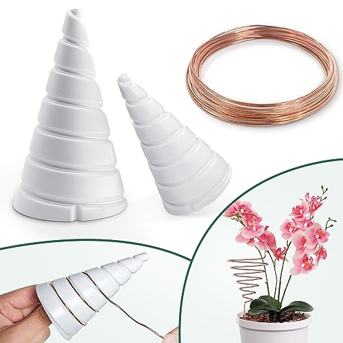 NAMTSO Copper Wire for Electroculture Gardening, 2 Pack Electroculture Copper Gardening Antenna & Air Plant Holder Making Tools with 16 Gauge Pure Copper Wire for Plants, Air Plant Holders Unique, S+L