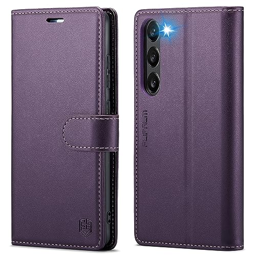 FLIPALM for Samsung Galaxy S23 5G Wallet Case with RFID Blocking Credit Card Holder, PU Leather Folio Flip Kickstand Protective Shockproof Cover Women Men for Samsung S23 Phone case(Purple)