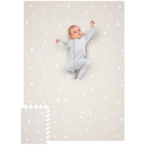 Stylish Baby Play Mat - Soft, Easy to Clean 5.6 x 4 ft. Floor Mat Creates A Safe Play Area for Your Baby Boy or Girl - The Perfect Modern Foam Playmat Fits Nicely with Your Kids Playroom Or Home Decor