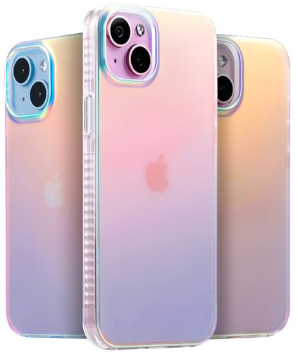 LONLI Hue - for iPhone 15 Case - Iridescent [10FT Drop Protection] - Shockproof Cover with Color Changing Effect | Cute and Unique for Women, Girls and Men (2023)