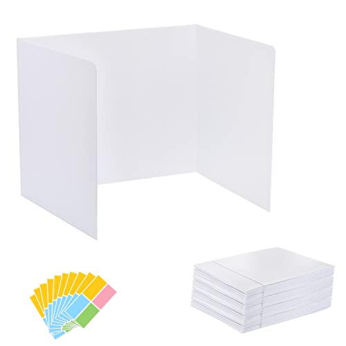 24 Pack Privacy Shields for Student Desks, Privacy folders for Student Testing Desk dividers- Includes Extra Labels