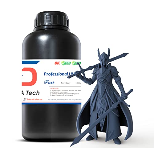 Siraya Tech Fast ABS-Like 3D Printer Resin 405nm UV-Curing Non-Brittle High Precision 3D Printing Liquid Standard Photopolymer Resin for 8K Capable LCD DLP 3D Printing (Navy Grey, 1kg)