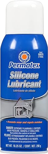 Permatex 80070 Silicone Spray Lubricant, 10.25 oz. net Aerosol Can, 2 pack