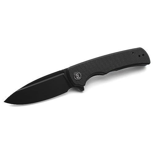 M Miguron Knives Talism Flipper Folding Knife 3.01" Black PVD D2 Blade Black G10 Handle Pocket Knife MGR-810BK