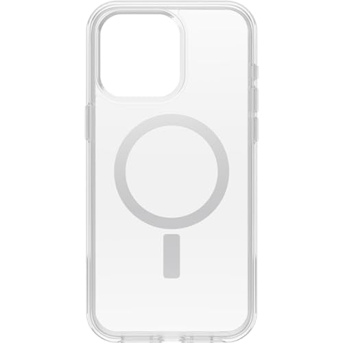 OtterBox iPhone 15 Pro MAX (Only) Symmetry Series Clear Case (Clear), snaps to MagSafe, ultra-sleek, raised edges protect camera & screen