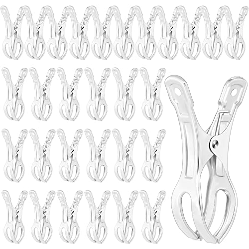30 Pcs 4.5 Inch Stainless Steel Pool Cover Clips Pool Cover Clamps Jumbo Metal Swimming Pool Winter Cover Clips or Above Ground Pools for Beach Clothes Towel