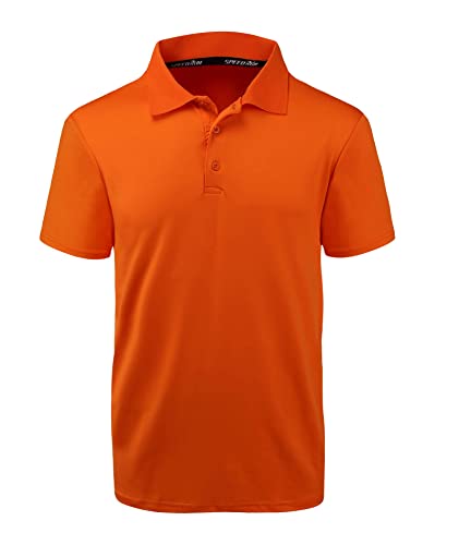 ZITY Golf Polo Shirts for Men Short Sleeve Casual Collared T-Shirt Athletic Tennis Shirt 009-orange