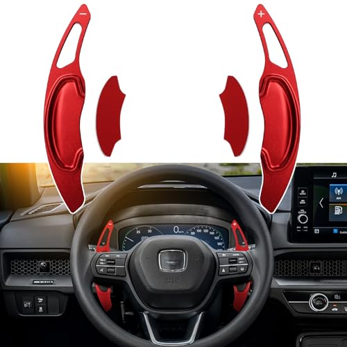 CKE For Honda Civic 2022 2023 2024 for Honda Accord CR-V Pilot Acura Integra 2023 2024 Accessories Car Paddle Shifter Extension Interior Shift Cover Trims -Red