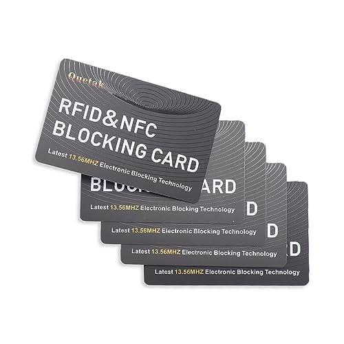 5PCS RFID Blocking Cards, Antitheft Credit Card Protector, NFC Credit Card Passport Protector Blocker for Men & Women, Compact RFID Card Protects Entire Wallet Purse