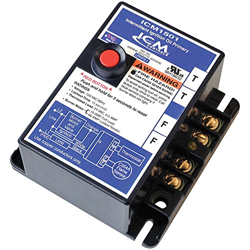 ICM Controls ICM1501 Intermittent Ignition Oil Primary Control with 15 Seconds Safety Timing, Replacement for R8184G Series Honeywell