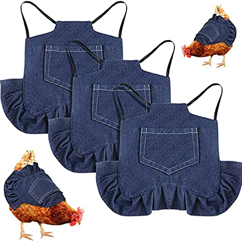 Haokaini Chicken Saddle 3 Pack Hen Saddle Apron Chicken Vest Harnesses Hen Apron Wing Feather Protector with Elastic Straps Poultry Back Clothes for Duck Geese