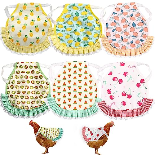 6 Pack Chicken Saddle, Hens Saddles for Hen Apron with Elastic Straps Poultry Protector Wing Back Protector Suitable (6 pcs)