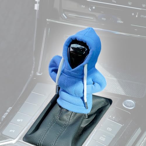 Lohca Car Gear Shift Knob Cover Hoodie, Gear Stick Knobs Cover, Car Shifter Cover, Cute Car Interior and Automotive Accessories, Blue