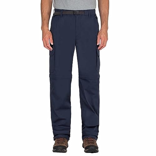 BC Clothing Hiking Pants for Men - Convertible Pants Men - Leightweight Cargo Pants Slate Navy
