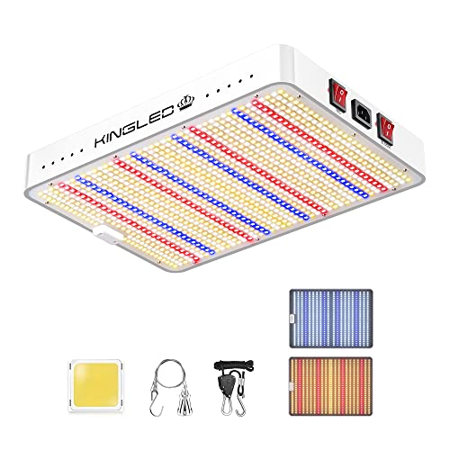 KingLED 2023 Newest 2000w LED Grow Lights with Yield LEDs 3x3ft Coverage Full Spectrum Grow Lights for Indoor Hydroponic Plants Greenhouse Growing Lamps Veg Bloom Daul Mode