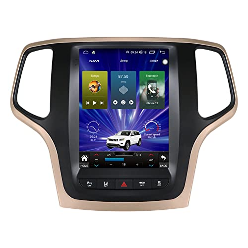 2023 New Android 12 Radio Stereo for Jeep Grand Cherokee 2014-2020 10.4" Tesla Style Car in-Dash GPS Navigation IPS Touch Screen 4+64GB Apple Carplay 4G Network 5G-WiFi Free Backup Camera