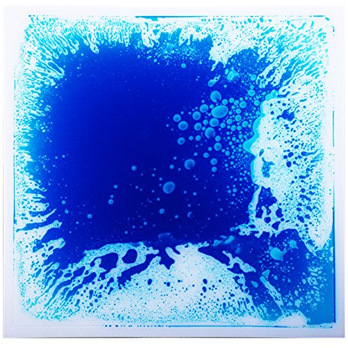 Art3d 1-Pack Fancy Floor Tile for Kids Room Liquid Encased Floor Tile, 12" X 12" Blue