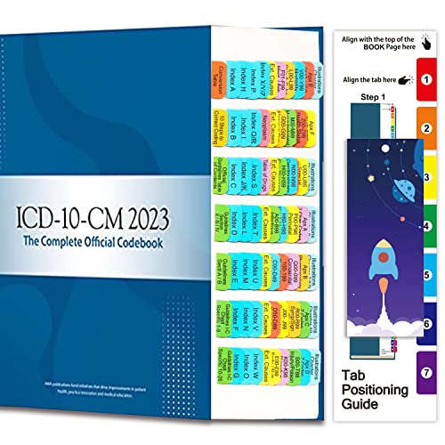 Book Tabs for ICD-10-CM 2023: The Complete Official Codebook(Book not Included) 96 Pcs Tabs, Blank Tabs Included, with Alignment Guide and Bookmarker