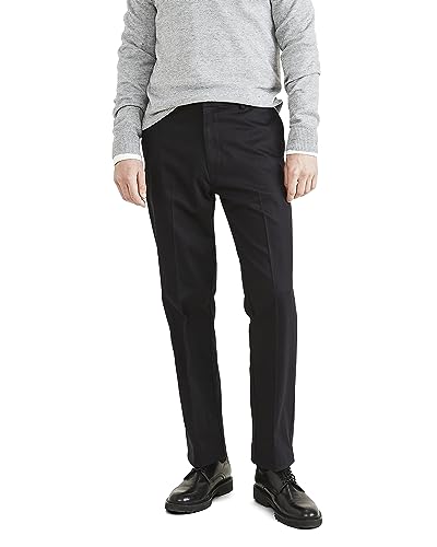 Dockers Men's Classic Fit Signature Iron Free Khaki with Stain Defender Pants (Regular and Big & Tall), Beautiful Black, 40
