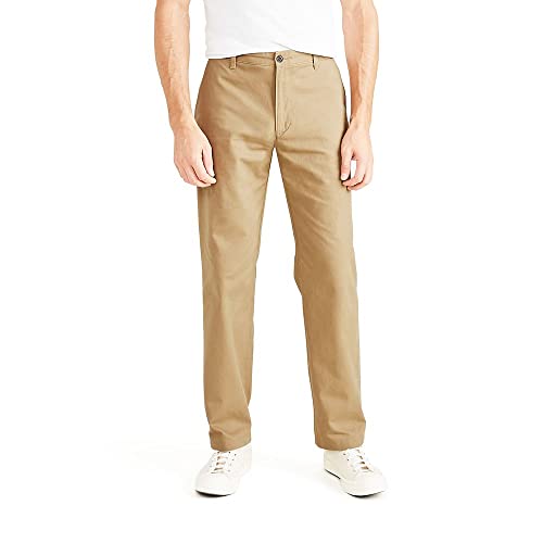 Dockers Men's Classic Fit Perfect Chino Pant, New British Khaki (Waterless), 34W x 32L