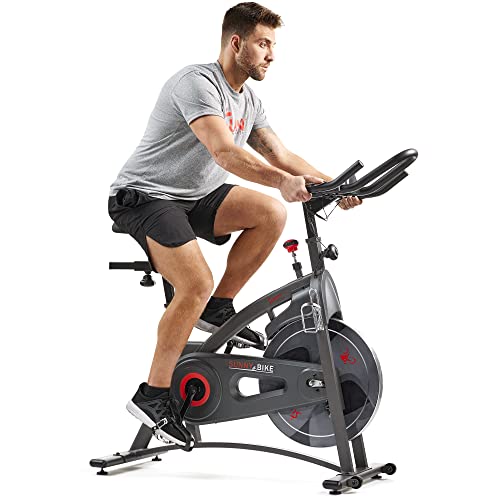 Sunny Health & Fitness Endurance Premium Magnetic Resistance Interactive Indoor Cycling Exercise Bike with Exclusive SunnyFit App Enhanced Bluetooth Connectivity - SF-B1877SMART Gray