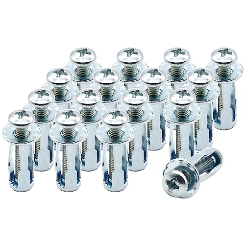 Hordion 20 Pcs M4 x 20 Jack Nuts Petal Nuts, Fixing Nut Car Metal Screw, Expansion Nut Steel for Hollow Wall Iron Skin Thin Soft Wall