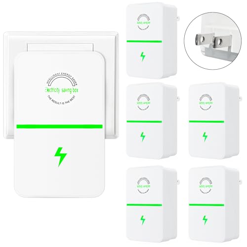 QEBIDVL 6PCS Esaver Watt Energy Saving Device, Smart Electricity Saving Box, Stop Wasting, Plug in Energy Saver Device for Household, Office, Shops, Hotels, 90V-250V 30KW