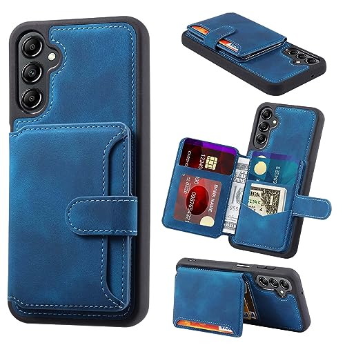 Moment Dextrad for Galaxy A14 5G Phone Case,A14 5G Case Multi Card Holder Slots Wallet [RFID-Blocking] TPU Interior Protective,Stand Leather Flip Cases Cover for Samsung Galaxy A14 5G (Blue)
