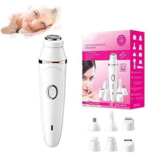 Pluxy Hair Removal for Face, Pluxy Facial Hair Remova, 7 In 1 Rechargeable Epilating and Cleansing Brush, All Skin Types Hair Removal Device