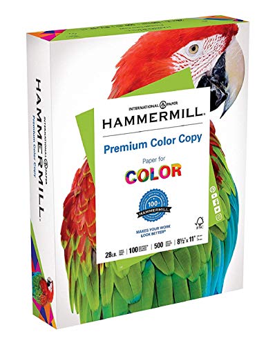 Hammermill Paper, Premium Color Copy Paper 8.5 x 11 Paper, Letter Size, 28lb Paper, 100 Bright, 1 Ream / 500 Sheets (102467R) Acid Free Paper - 2 Pack