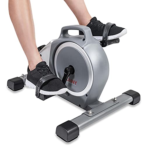 Sunny Health & Fitness Magnetic Under Desk Mini Exercise Cycle Bike, Dual Function Pedal Exerciser with Digital Monitor and Carrying Handle SF-B020026