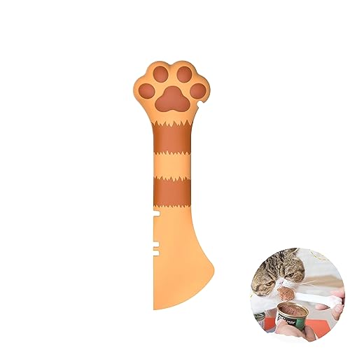 Sheldamy Silicone Pet Food Spoon, Cat Food Can Opener Paw, Wet or Dry Food Short Spoon for Cat Dog With Mini Spatula