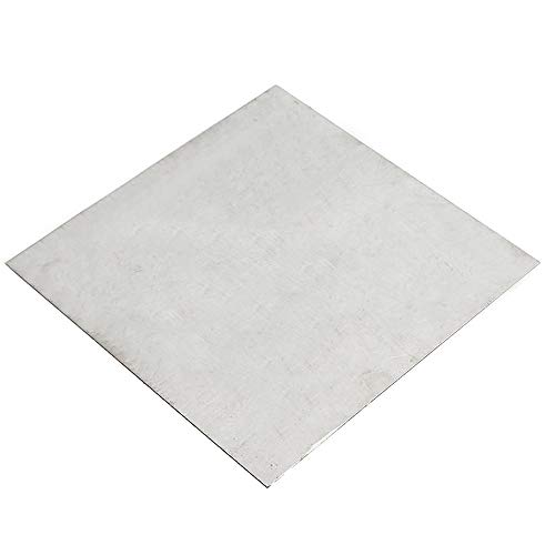 LTKJ 1mm Thick Grade 5 Titanium Alloy Metal Sheet Plate Silver 100 x 100 mm for Metalwoking Craft