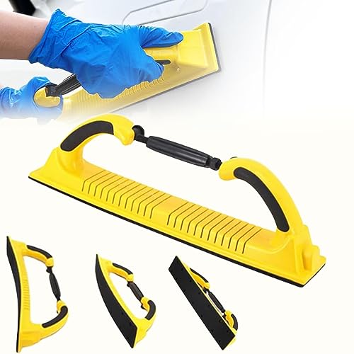 Multifunction Manual Sanding Tool, 2023 Adjustable Radius Flex Longboard Hand Sanding File Block Hand Grinder, Sanding Blocks Auto Body, Sanding Blocks for Wood, Manual Sanding Tool (Yellow)