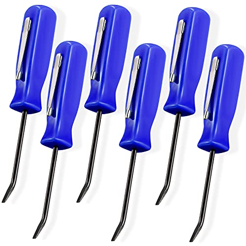 6 Pieces Mini Pocket Pry Bar Green Pocket Pry Bar with Clip Mini Pry Bar Set 4.5 Inch Length Mini Pry Bar Tool for Home Office Car Repair Gadgets Mechanics Electricians Technicians (Blue)