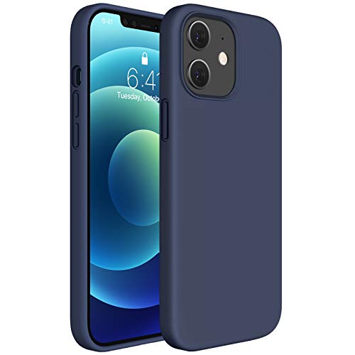 Miracase Compatible with iPhone 12 Case and iPhone 12 Pro Phone Case 6.1 inch(2020),Liquid Silicone Gel Rubber Full Body Protection Shockproof Drop Protection Case(Navy Blue)