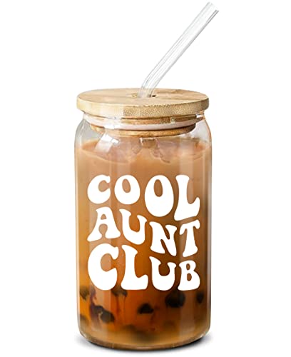 Christmas Gifts For Aunt From Niece, Nephew - Cool Gifts For Aunt, New Aunt, Auntie, Sister - Aunt Birthday Gift, Aunt Announcement, Promoted To Aunt, Best Aunt Ever - 16 Oz Coffee Glass
