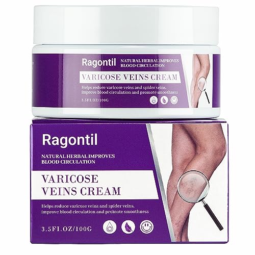 Ragontil Varicose Vein Cream - 3.53 Oz Varicose Veins Treament for Legs, Varicose & Spider Vein Soothing Leg Cream, Improves Blood Circulation & Pain Relief