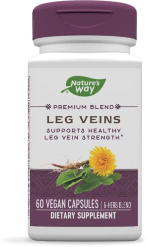 Nature's Way Leg Veins Support Blend, Horse Chestnut, Grape Seed Extract, and Cayenne Pepper for Leg Vein Support, Vegetarian, 60 Capsules