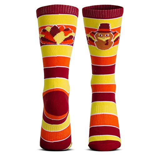 ChalkTalkSPORTS Thanksgiving Woven Mid-Calf Socks | Turkey Holiday Socks | One Size Fits Most