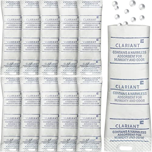 Clariant 5 Gram Desiccant Packs - Moisture Absorbers Dessicant Pack - Premium Food Grade Silica Gel Packets - Pure Silica Packets Used as Moisture Release Desiccant Packs for Storage (50 Pack)