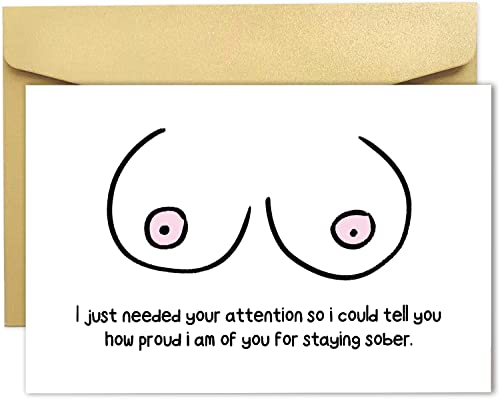 Funny Sobriety Card, Sobriety Gift for Men Women, Sober Card for Sober Loved One in Recovery
