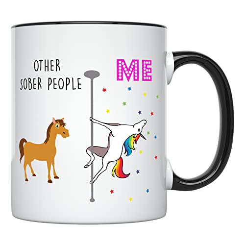 YouNique Designs Sober Coffee Mug, 11 Oz Unicorn Mug, 1 Year Sobriety Gifts for Women, 10 Year Sobriety Gifts for Men, Motivational Gifts for Men & Women Celebrating Sobriety Anniversary