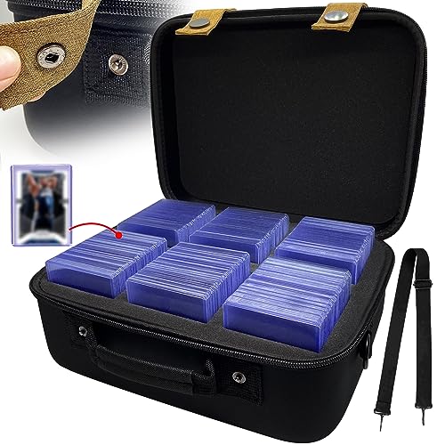 YiToYuKi Toploaders Storage Box, Toploaders Case Holds 300 35pt Toploaders, Top Loader Storage for 3" x 4" Rigid Card Holders for Trading & Sports Cards, Toploader Box with Removable Thick Foam Slots