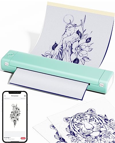 Phomemo M08F Wireless Tattoo Transfer Stencil Printer, Tattoo Transfer Thermal Copier Machine with 10pcs Free Transfer Paper, Tattoo Printer Kit for Tattoo Artists, Compatible with Smartphone & Pc