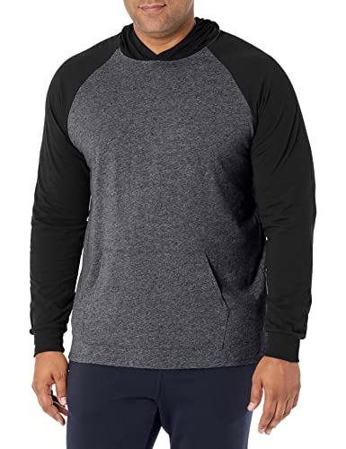 Russell Athletic Men's Cotton Performance Long Sleeve T-Shirt, Black Heather/Black, XX-Large
