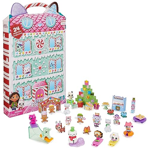Gabby's Dollhouse, Advent Calendar 2023, 24 Surprise Toys with Figures, Stickers & Dollhouse Accessories, Kids Toys for Girls & Boys Ages 3+