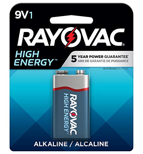 Rayovac High Energy 9V Batteries (1 Pack) Alkaline 9 Volt Batteries